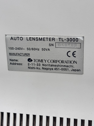 Auto Lensmeter&nbsp;|&nbsp;TOMEY&nbsp;|&nbsp;TL-3000