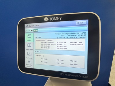 Biometer 2019 with Barret formula&nbsp;|&nbsp;TOMEY&nbsp;|&nbsp;OA-2000
