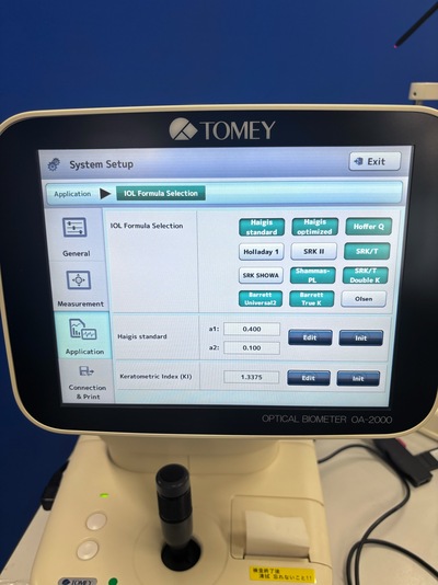 Optical Biometer with Barret formula + Ultrasound A Scan&nbsp;|&nbsp;TOMEY&nbsp;|&nbsp;OA-2000 + AL-4000