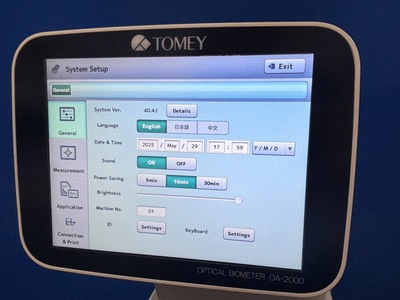Biometer 2019 with Barret formula&nbsp;|&nbsp;TOMEY&nbsp;|&nbsp;OA-2000
