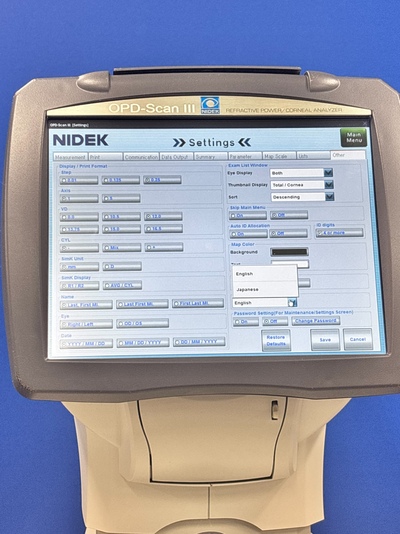 Wavefront Aberrometer&nbsp;|&nbsp;NIDEK&nbsp;|&nbsp;OPD-Scan III